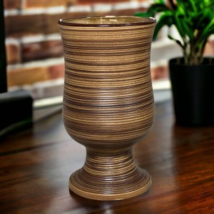 Lọ hoa mộc nâu Bát Tràng trang trí decor dáng ly 22cm